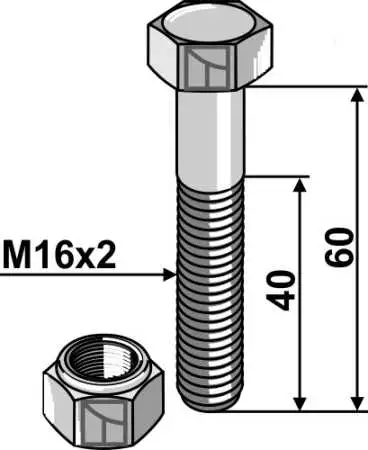 Sechskantschraube M16 x 60 - 8.8